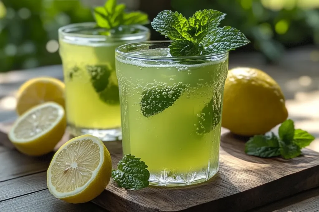 Refreshing lemon balm drink for weight loss served with fresh mint and lemon