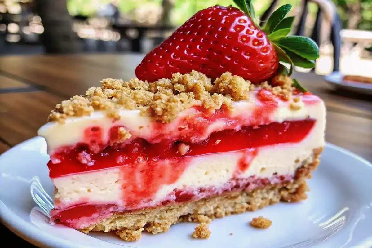 Berrylicious Strawberry Crunch Cheesecake